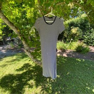 Theory striped jersey dress